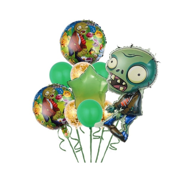 Plants VS Zombies Folieballonger 10st - Videospel Födelsedagsdekorationer