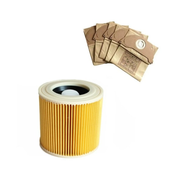 Hepa Filters dammpåsar för Karcher Wd2250 A2004 A2054 Mv2 Wd2 Dammsugare Reservdelar Tillbehör