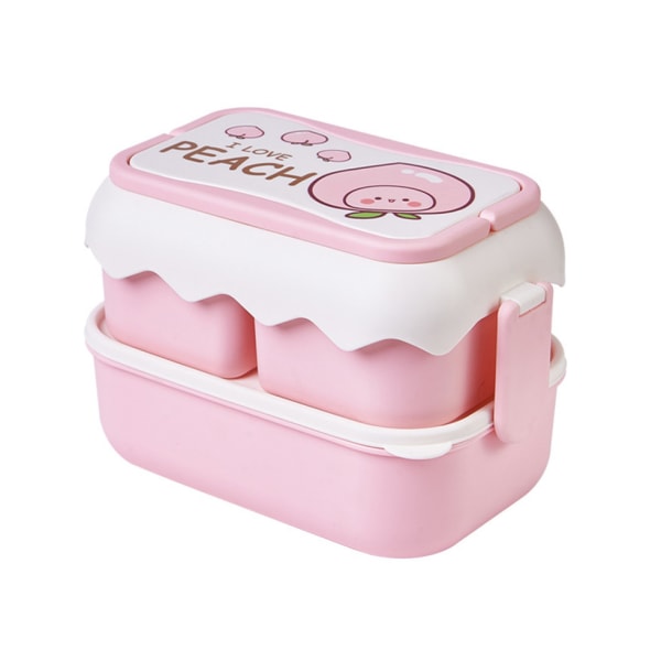 Praktisk Lunchbox BPA-fri Tecknad Läcksäker Snack - Rosa