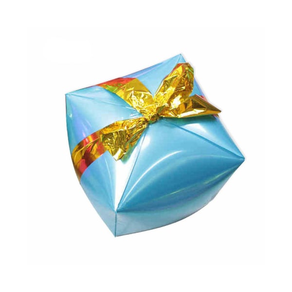 Blå presentförpackning formad folieballong - bröllops- och födelsedagsdekor