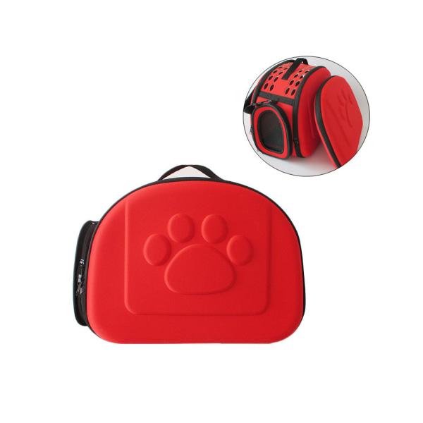 Röd hopfällbar bärbar EVA reseväska för husdjur med mesh