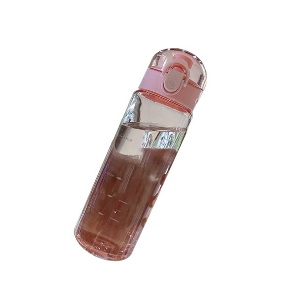 780 ml vattenflaska Låsspänne Design Anti-deformering plast Transparent vattenglas för Home-Pink