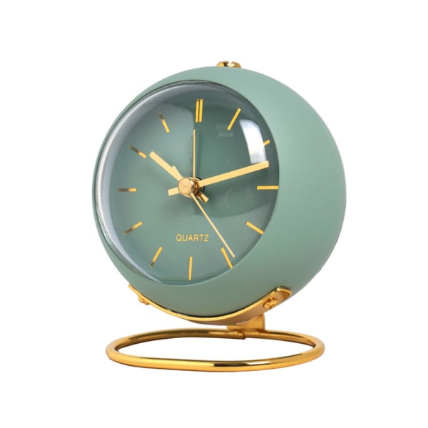Tyst grön metall lysande väckarklocka med pekare design