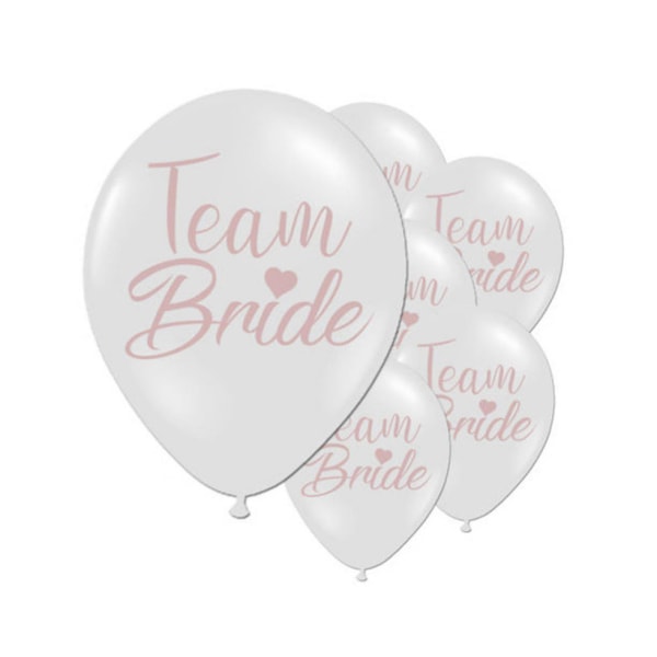 10 st Team Bride Letter printed latexballonger - vit festdekor