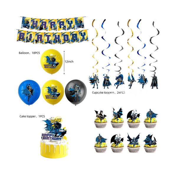 Batman-tema festtillbehör - dekorationsballonger set