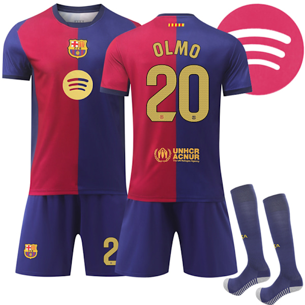 2425 Barcelona Hemma Ny OLMO Fotbollströja med Strumpor 3XL(200-210cm)