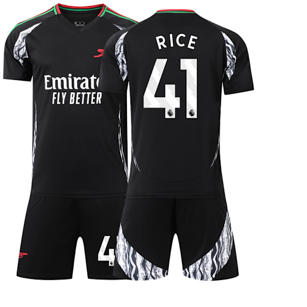 2425 Arsenal Borta Svart Fotbollströja Rice Jersey 18(100-110cm)