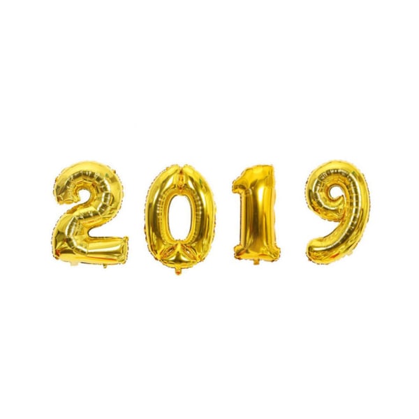 "2019" Golden New Year Party Number Folieballonger