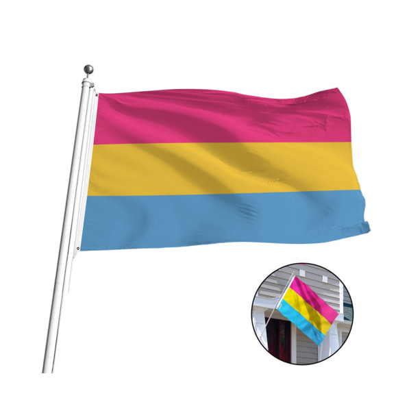 90*150cm Transgender Dubbelsidig Pan-gender Flagga