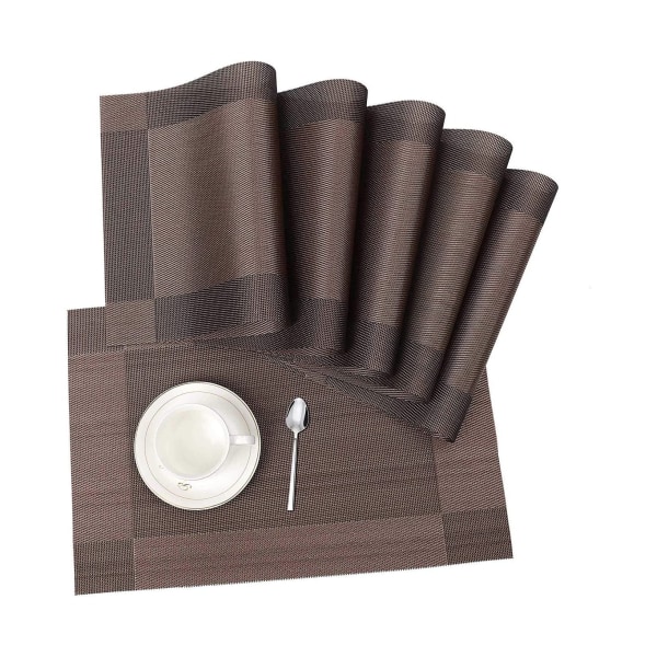 Bordstablett set med 4 - halkfri, tvättbar, värmebeständig PVC för matbord