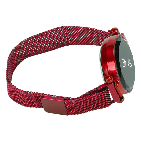 Kvinnor LED watch LED-pekskärm Stor skärm Slitstark legering Modedesign Digital LED- watch för flicka Kvinnor Vuxen Röd