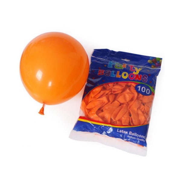 100-pack orange runda förtjockade 10" latexballonger