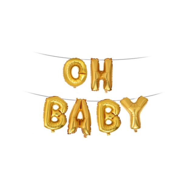 Gyllene foliebokstavsballonger för Baby Shower -förlovningsfest