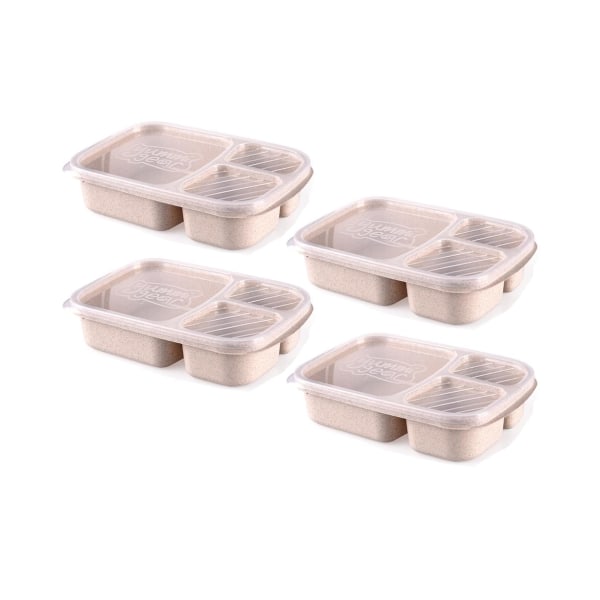 Förberedande behållare för barnmat - fackförsedda, återanvändbara lunchlådor i plast för förvaring av mat