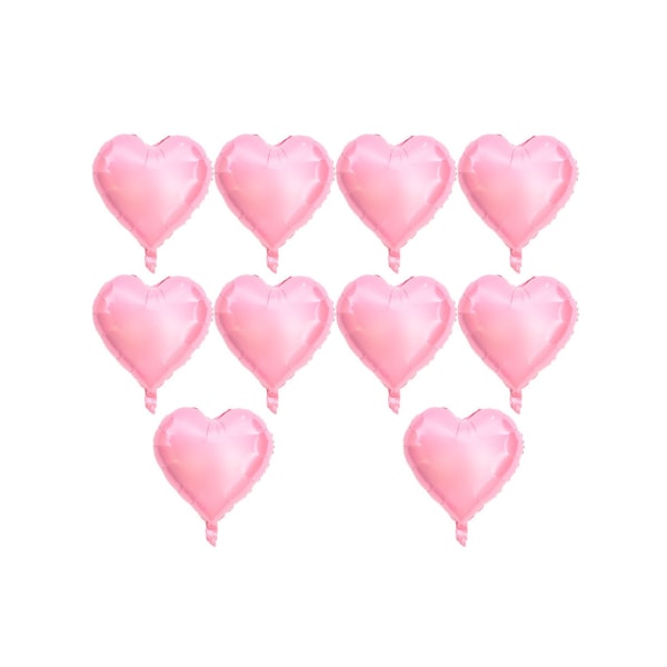 10 st rosa 18" hjärtformade aluminiumfolieballonger - fest- och bröllopsinredning
