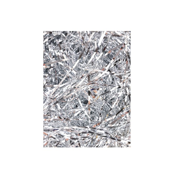 Silver ricm Crinkle Paper 50g - Premium Metallic Iridescent Shredded Filler för fester