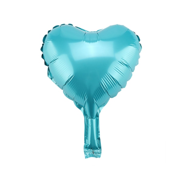 10 st ljusblå 10" hjärtballonger av aluminiumfolie