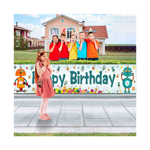 Färgglad Happy Birthday Yard Banner - Utomhus- och inomhusfestdekor