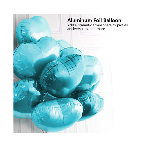 10 st ljusblå 10" hjärtballonger av aluminiumfolie