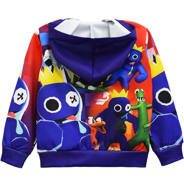 Roblox Rainbow Friends Print Barn Långärmade Luvtröjor Jacka Casual Dragkedja Huvkappa Lösa ytterkläder B 7-8 Years