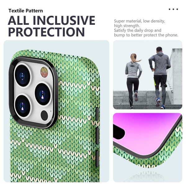 Textile Texture Matt Case för iPhone 15 Light green