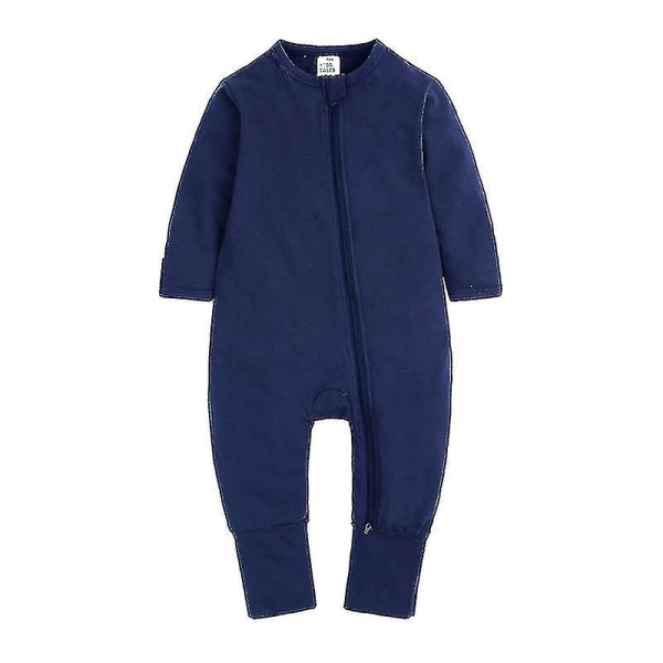 Barnkläder Och Höst Jumpsuit Nyfödd Långärmad Romper Romper Kläder navy blue 66cm