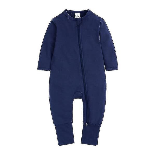 Barnkläder Och Höst Jumpsuit Nyfödd Långärmad Romper Romper Kläder navy blue 80cm