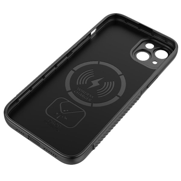 Wavy Texture TPU- case för iPhone 15 Plus Grey