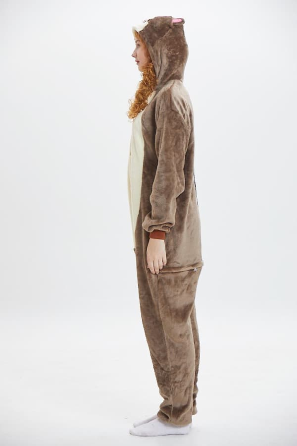 Chipmunk Pyjamas Djurdräkt Jumpsuit Halloween Cosplay S
