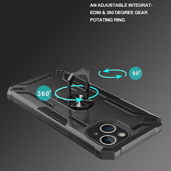 2 i 1 phone case för iPhone 15 Black
