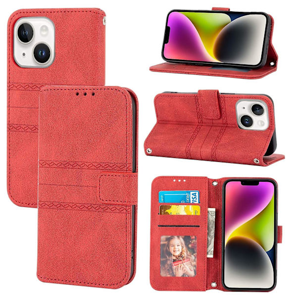 Präglat case för iPhone 15 Red