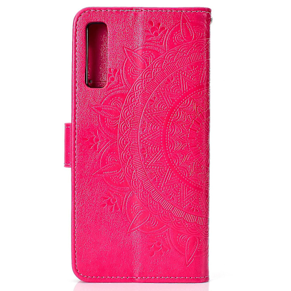 Plånbok med tryckt mandalamönster med flip-back- case för Samsung Galaxy A7/a750-lila Pink