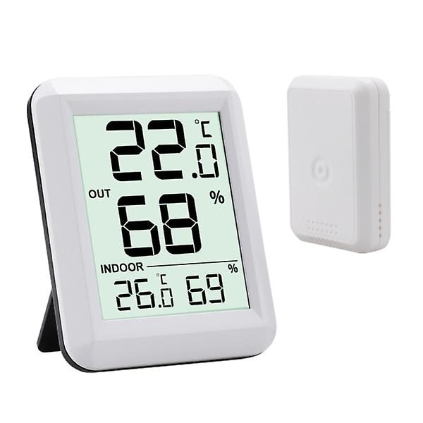 Inomhus/utomhus Trådlös Termometer Och Hygrometer Vit Vit null none
