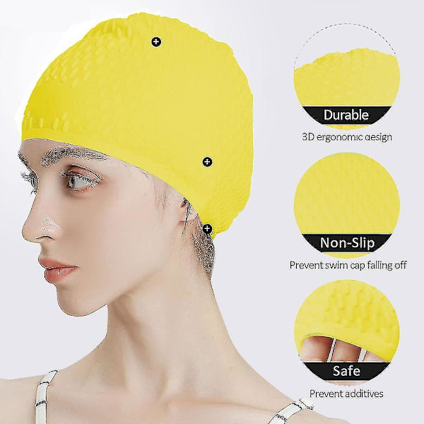 Cap Silikonelastisk cap för män och kvinnor R yellow