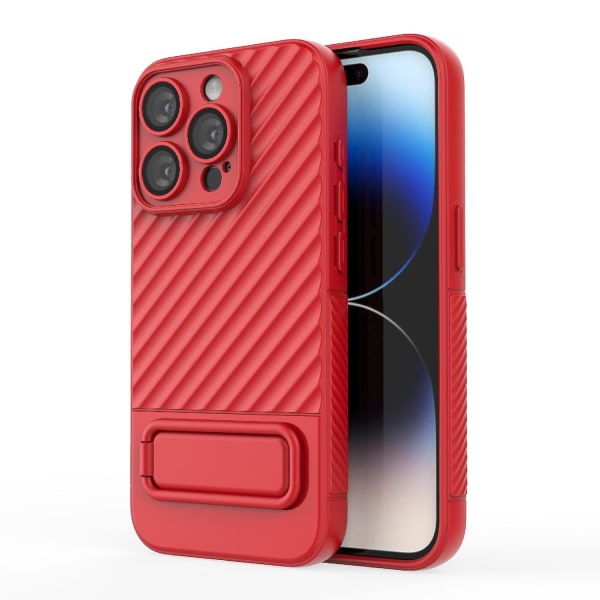 Wavy Texture TPU- case för iPhone 15 Pro Red