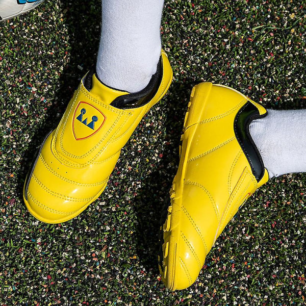 Fotbollsskor för barn Pojkar Flickor Fotbollsskor Grästräning Sport Skor Sneakers Yj22030 Yellow 33