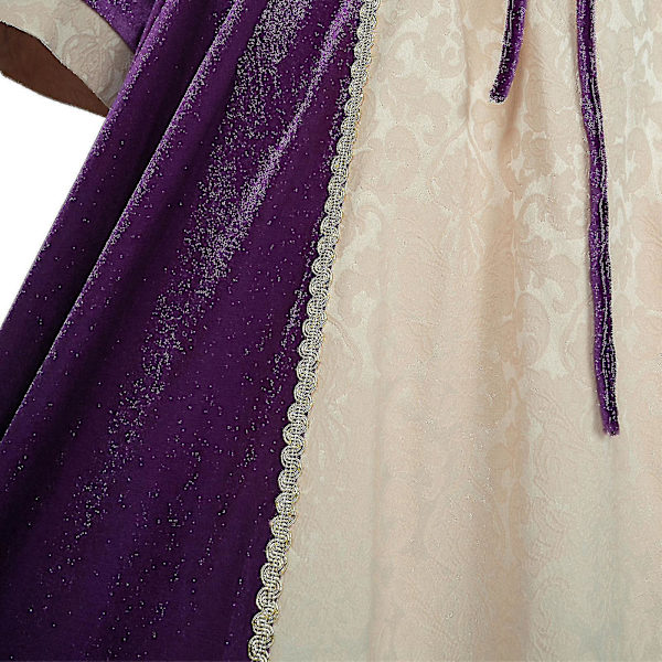 2023 Ny renässansdräkt Kvinnor Sammet Irländsk Klänning Medeltida Häxdräkt Victorian Faire Kostymer Purple 3XL