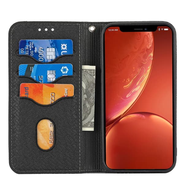 Sömnad Vävt Case För iPhone 15 Plus Black