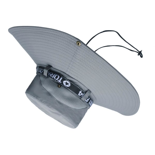 Fiskehatt Andas bomull Polyester Stor brättad solhatt för män Sommar bergsklättring Light Grey