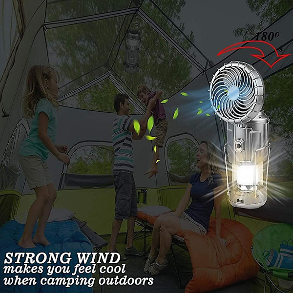 6 i 1 bärbar utomhus LED campinglykta med fläkt, acsergery New Solar Camping null none