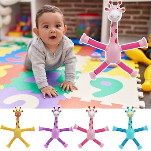 4st teleskopisk sugkopp Giraffe leksak, giraff leksak sensoriska leksaker 4Pcs