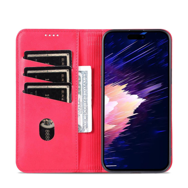 AZNS Calf PU case för iPhone 15 Plus Red