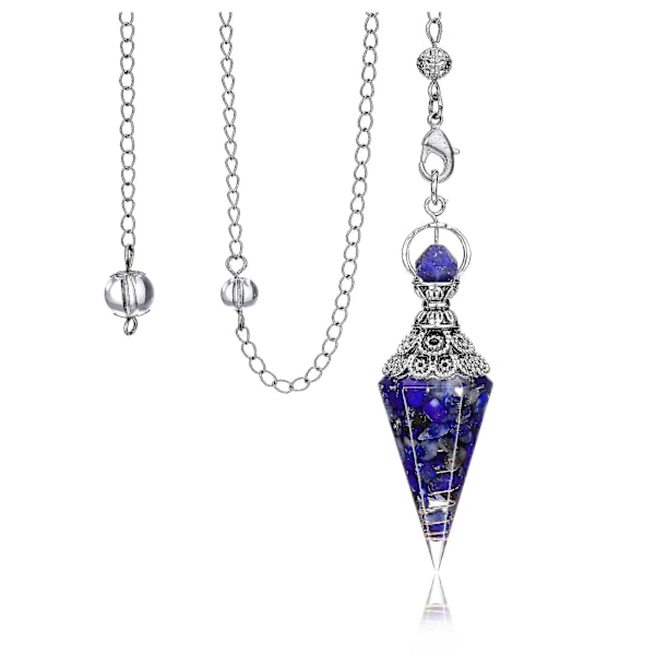 Chakra Crystal Pendel Hexagonal Reiki Healing Crystal Points Ädelsten Dowsing Pendel för spådom Scrying Wicca Lapis Lazuli