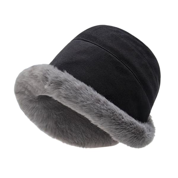 Vinter Dammode Hattar Snygga fleecefoder Ull Fiskarmössa All Match Vinter Höst Basin Hattar Black