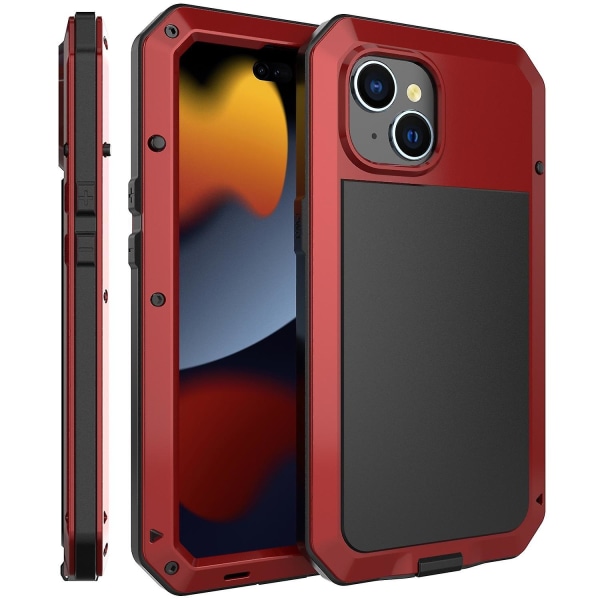 Phone case i metall + silikon för iPhone 15 Plus Silver