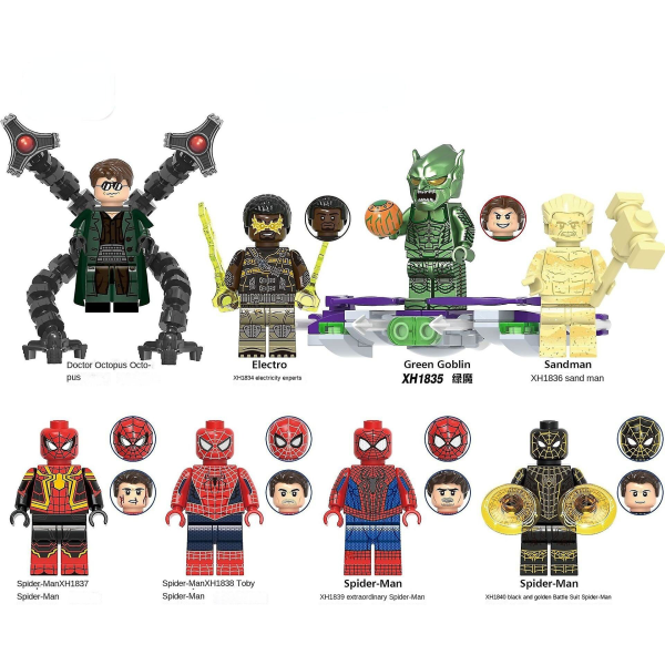 8-pack Spider-Man Film Samma block minifigurer