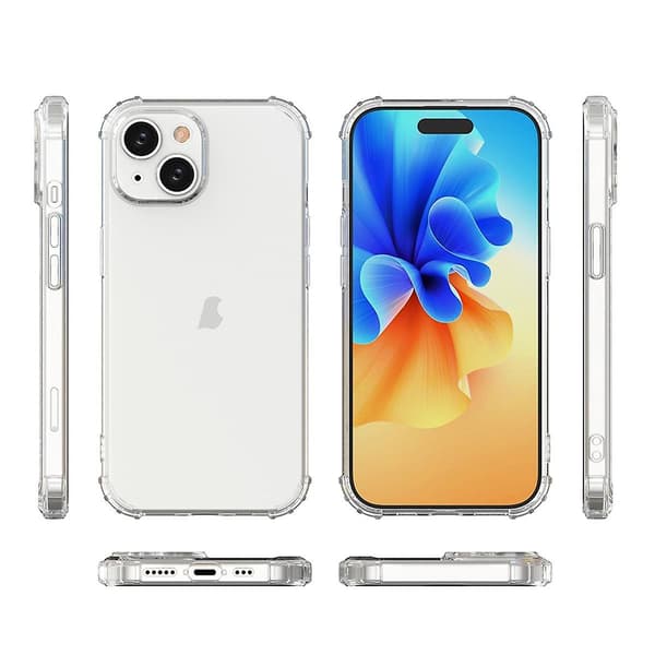 Stötsäkert genomskinligt TPU- phone case för iPhone 15 null none