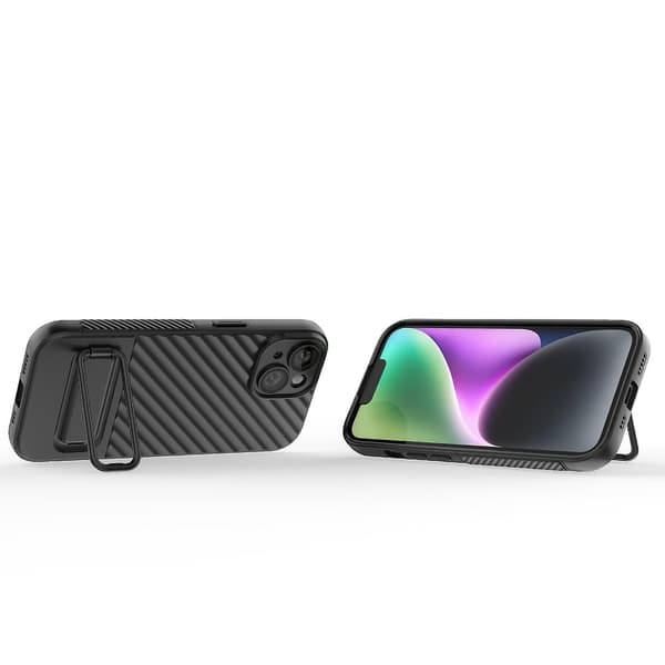 Wavy Texture TPU- case för iPhone 15 Black