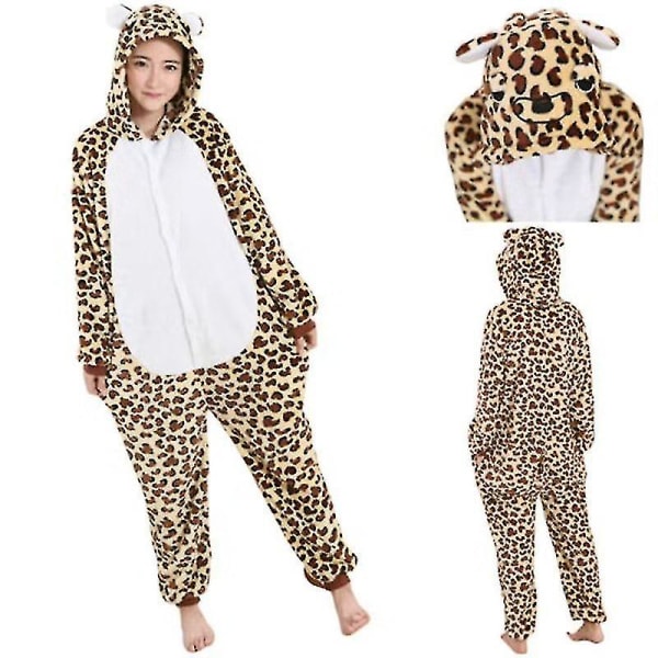 Unisex vuxen Kigurumi djurkaraktärskostym Bodysuit Pyjamas Fancy 1onesie1 Leopard M