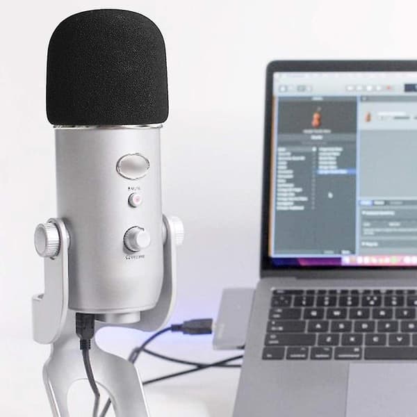 Furry Windshield Skummikrofon Vindruta-för Blue Yeti, Blue Yeti Pro USB Microphone Windshield black  gray none
